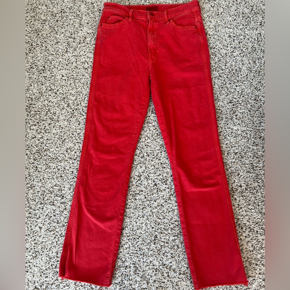 Free People Mother Denim High Waisted Rascal Ankle Fray in Chalk It Up size 27